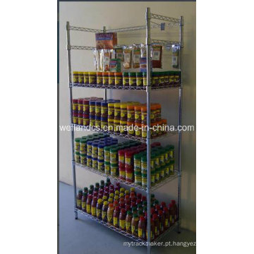 Shelving revestido da exposição do fio de metal da cola Epoxy para o mercado &amp; a sala de exposições